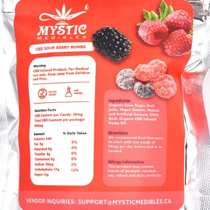 Mystic Medibles – CBD Sour Berry Bombs (300mg CBD) - Image 3