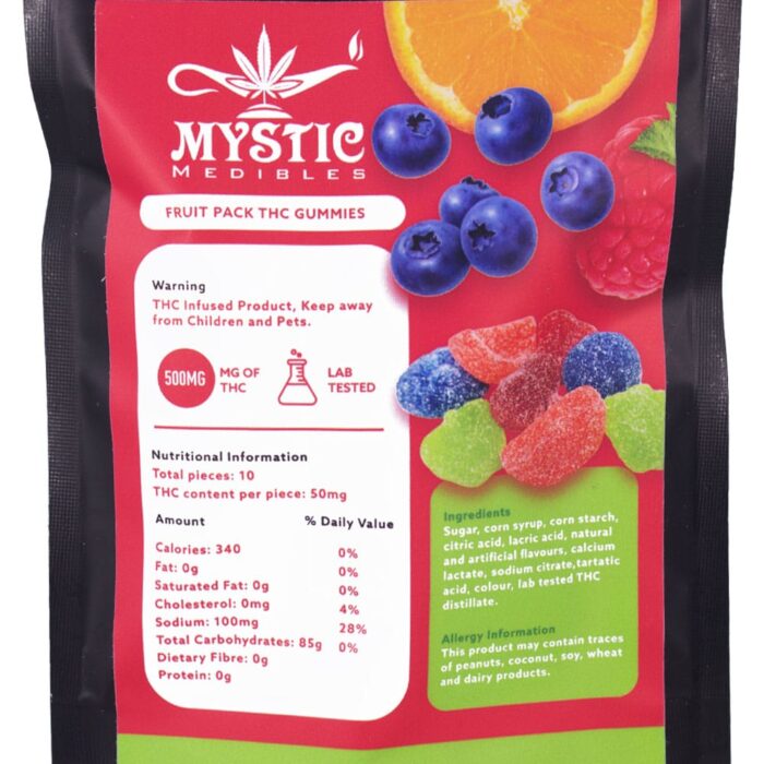 Mystic Medibles – Fruit Pack THC Gummies (500mg THC) - Image 3