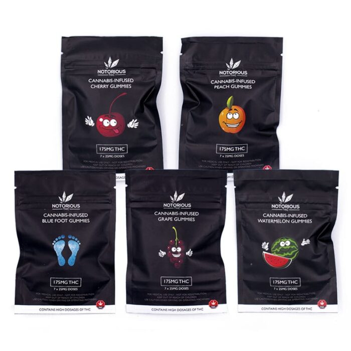Notorious THC – 5 Pack Cannabis Infused Gummies Mix & Match