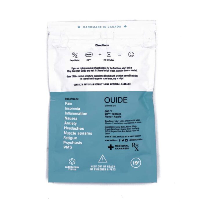OUIDE Edibles – Relax, Relieve, Uplift – Cannabis Gummy Tablets (300mg THC/CBD) - Image 8
