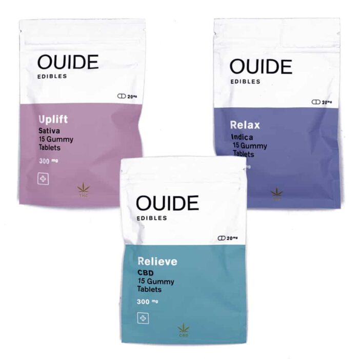 OUIDE Edibles – Relax, Relieve, Uplift – Cannabis Gummy Tablets (300mg THC/CBD)