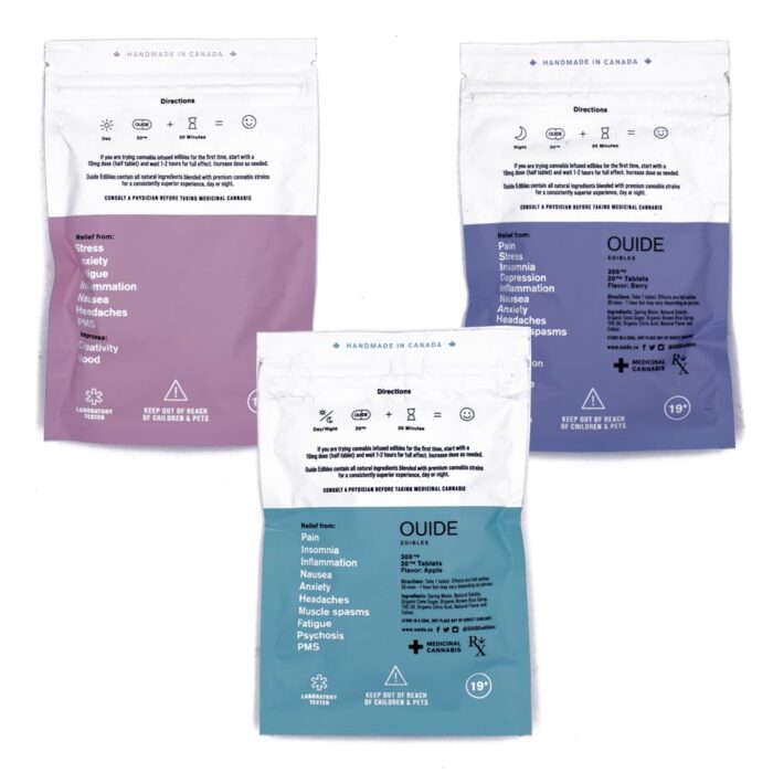 OUIDE Edibles – Relax, Relieve, Uplift – Cannabis Gummy Tablets (300mg THC/CBD) - Image 2