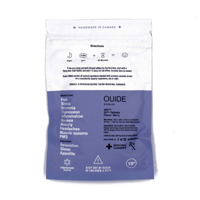 OUIDE Edibles – Relax, Relieve, Uplift – Cannabis Gummy Tablets (300mg THC/CBD) - Image 6