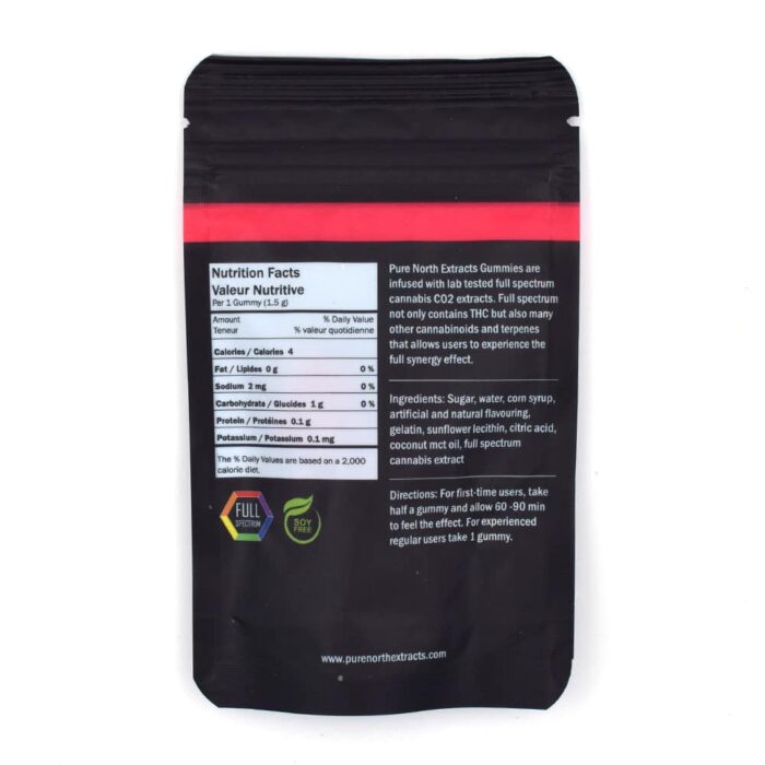 Pure North Extracts Strawberry Gummies 150mg THC - Image 2